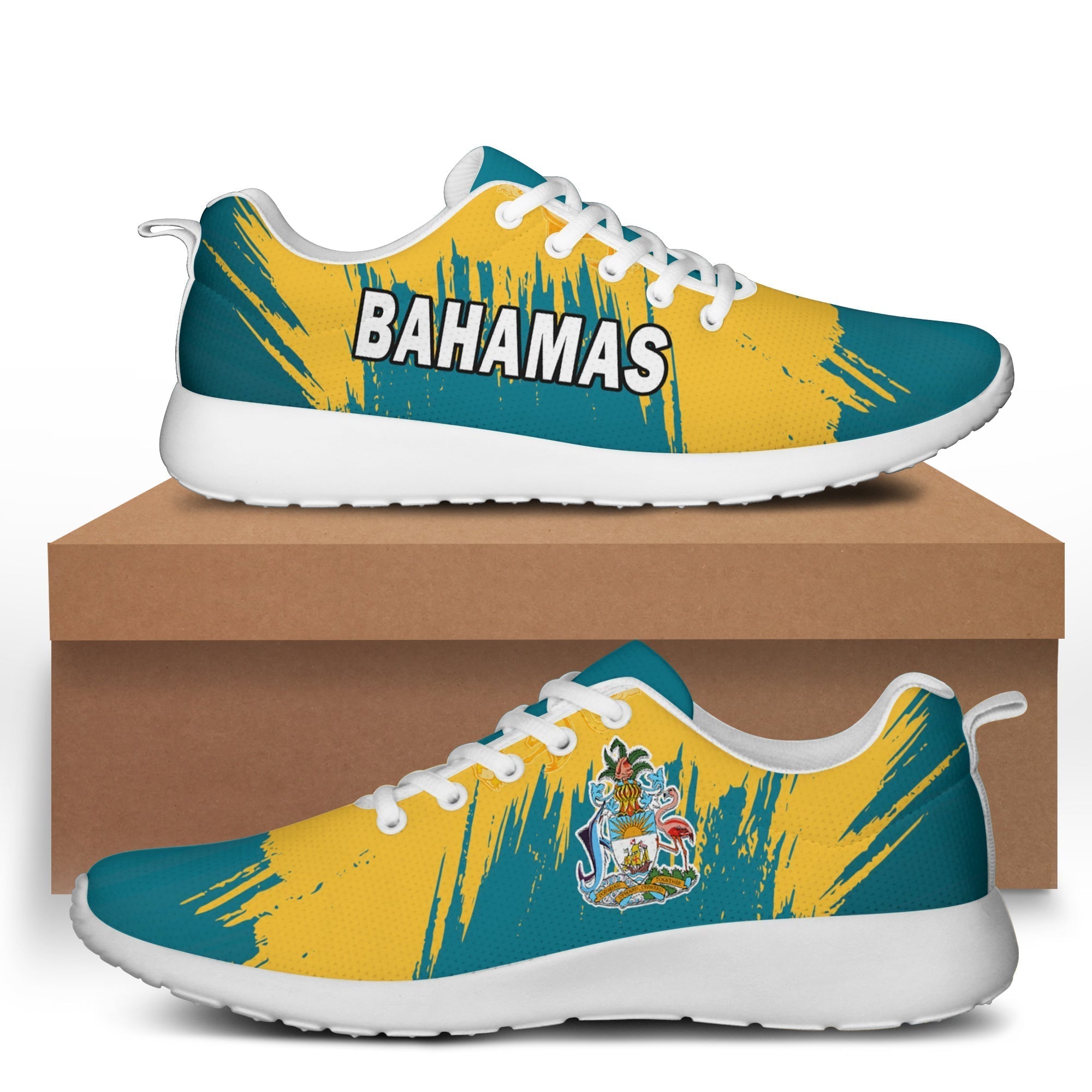 Bahamas Sporty Sneakers Blue Marlin With Bahamian Coat Of Arms LT14
