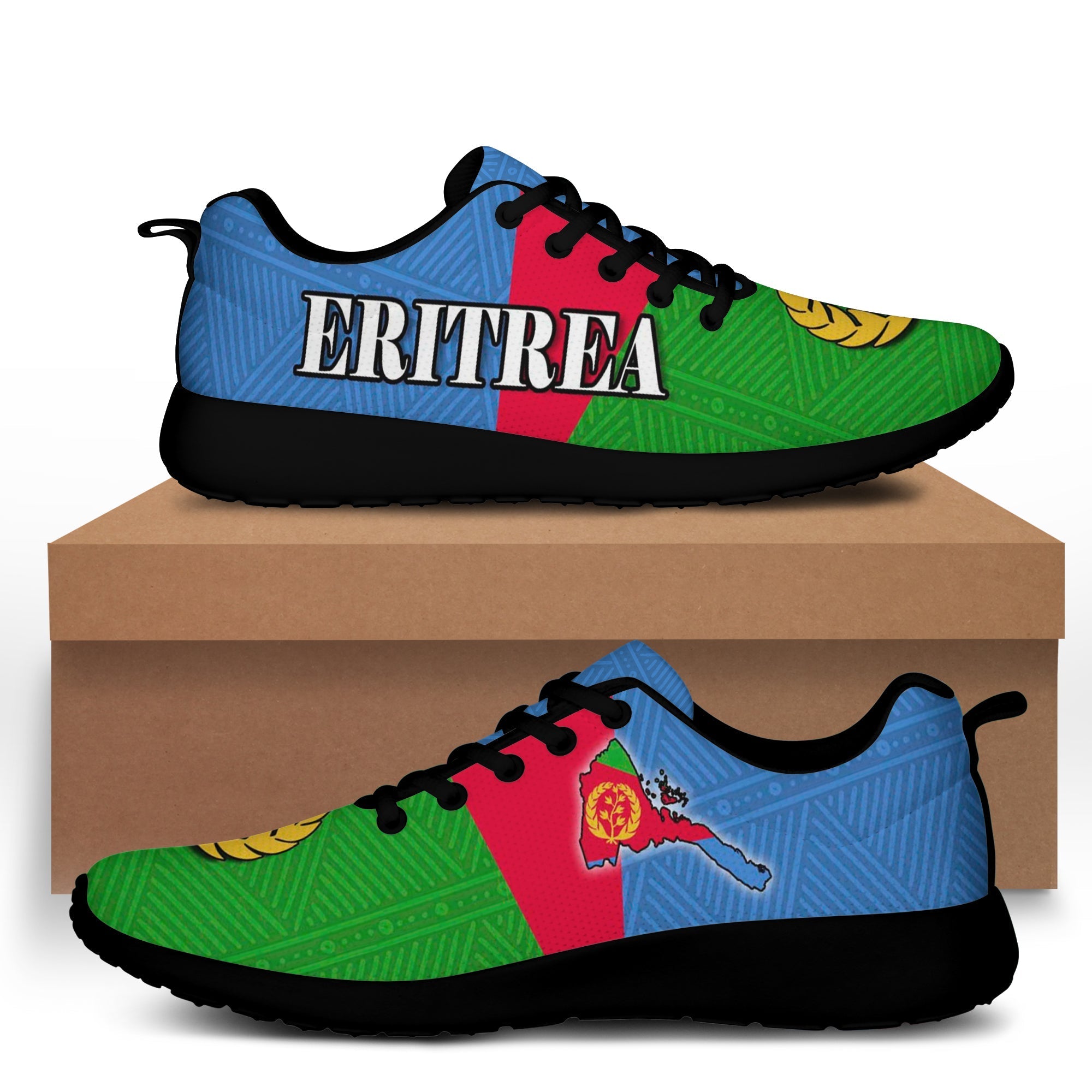 Eritrea Sporty Sneakers Eritrean Map Mix African Pattern Simple Style LT14