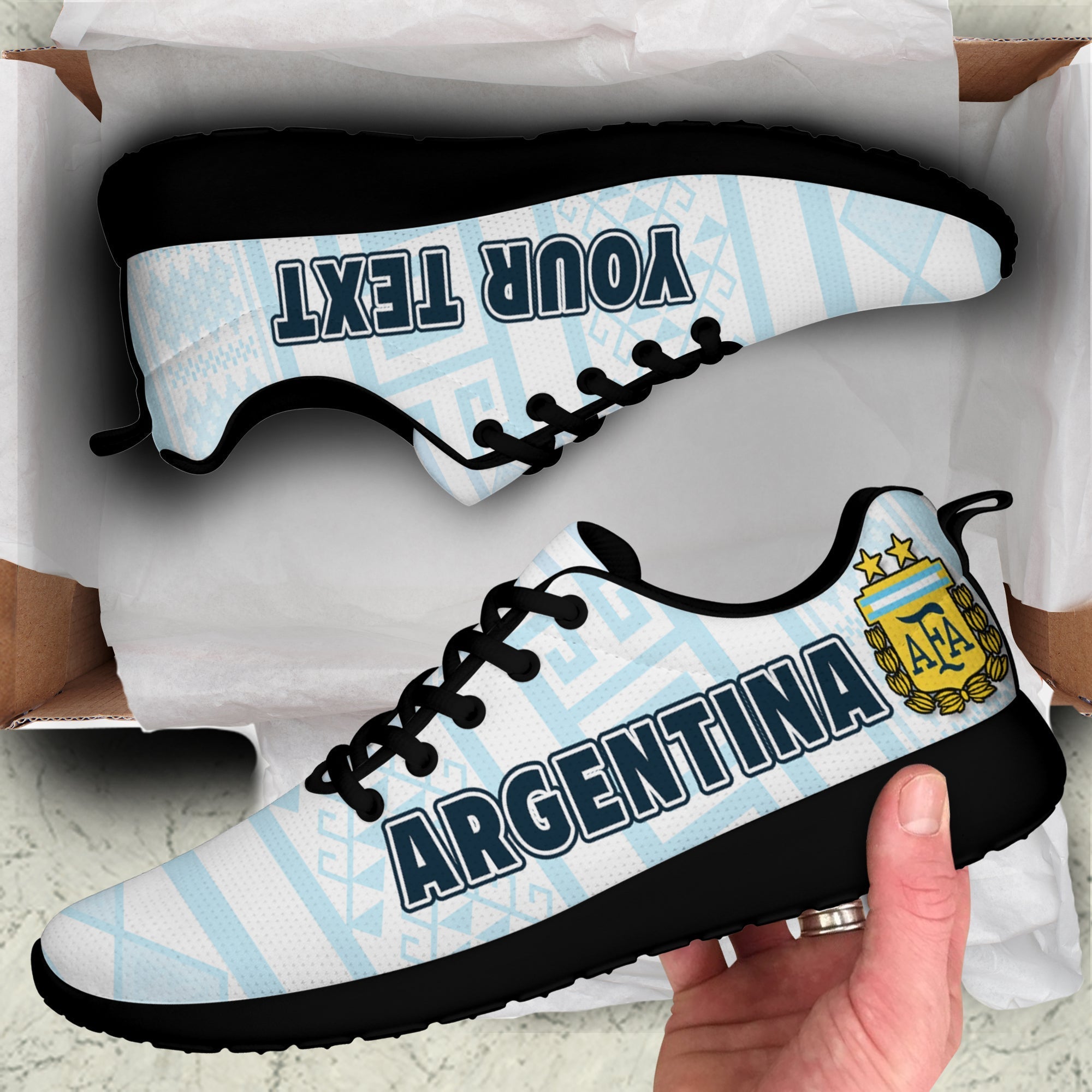 (Custom Personalised) Argentina Football 2022 Sporty Sneakers Vamos La Albiceleste LT14