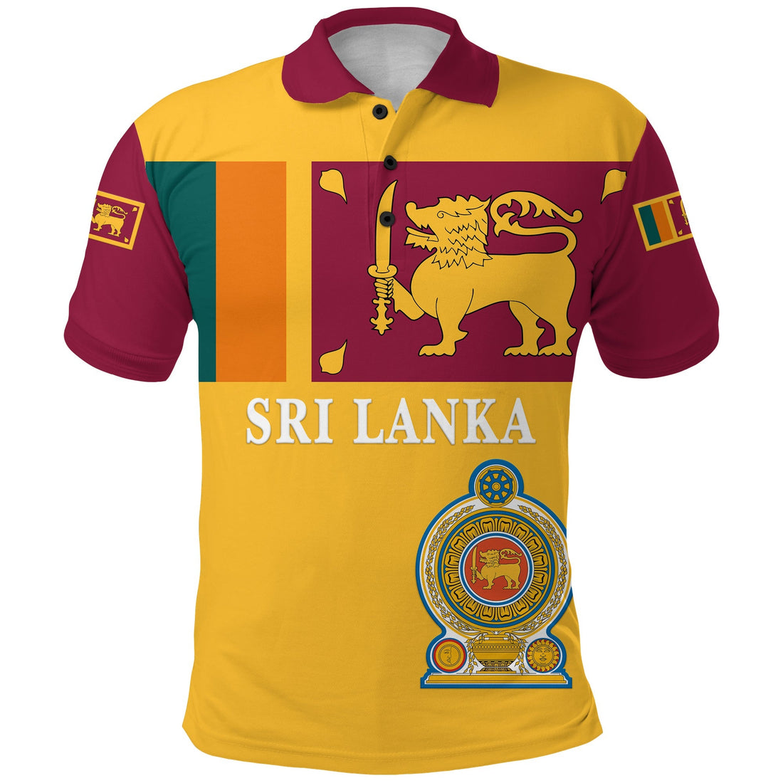Sri Lanka Polo Shirt Flag Vibes LT8