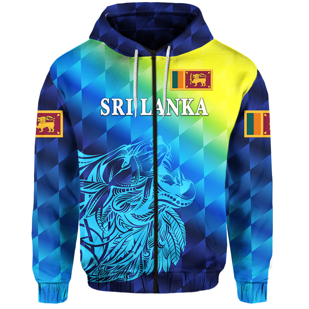 Sri Lanka Zip Hoodie Lion Vibes LT8