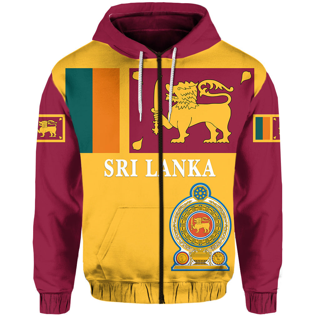 Sri Lanka Zip Hoodie Flag Vibes LT8