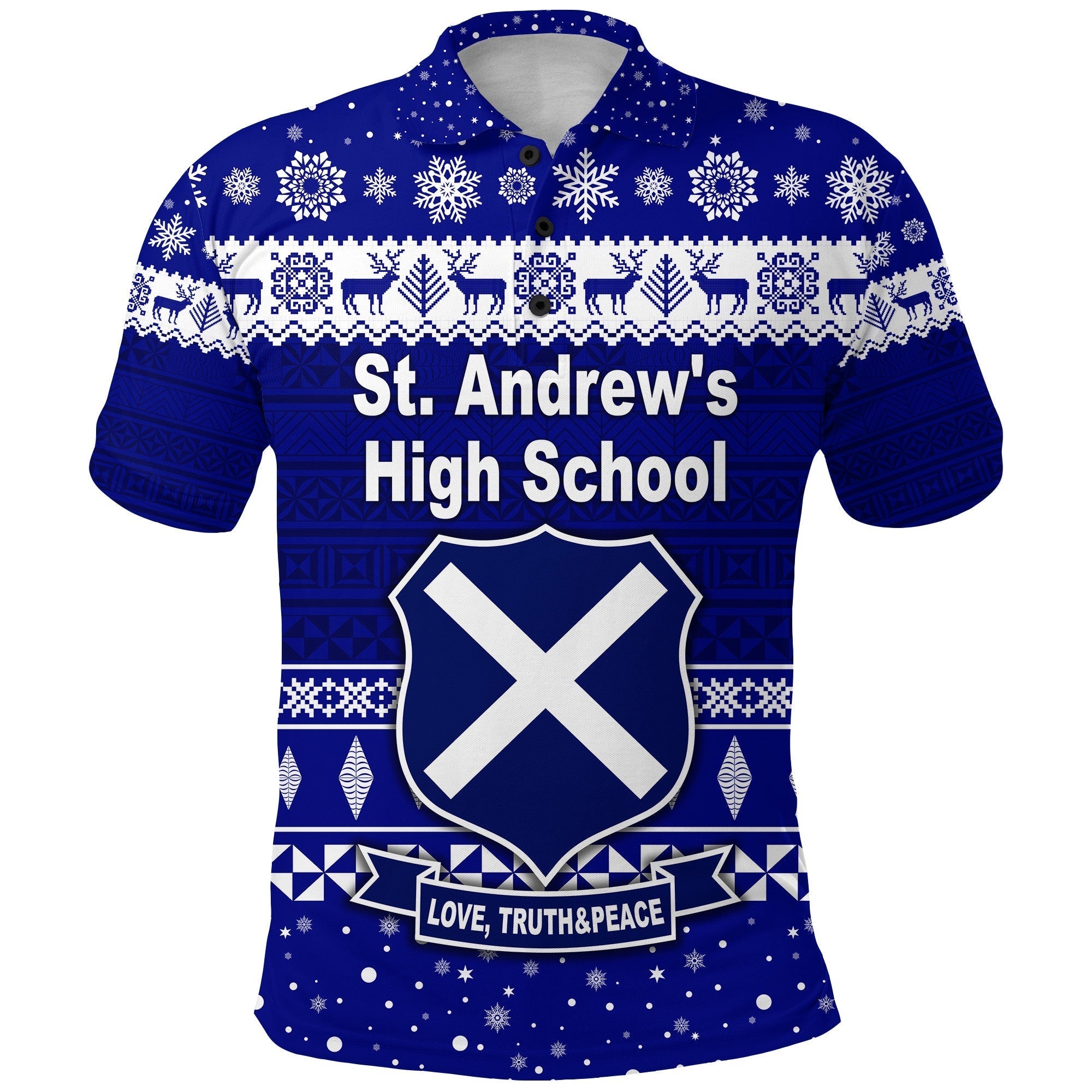 St. andrews High School Polo Shirt Christmas Simple Style LT8