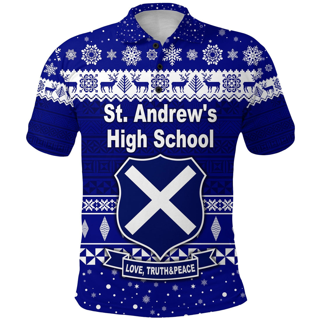 St. andrews High School Polo Shirt Christmas Simple Style LT8