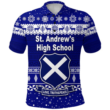 St. andrews High School Polo Shirt Christmas Simple Style LT8