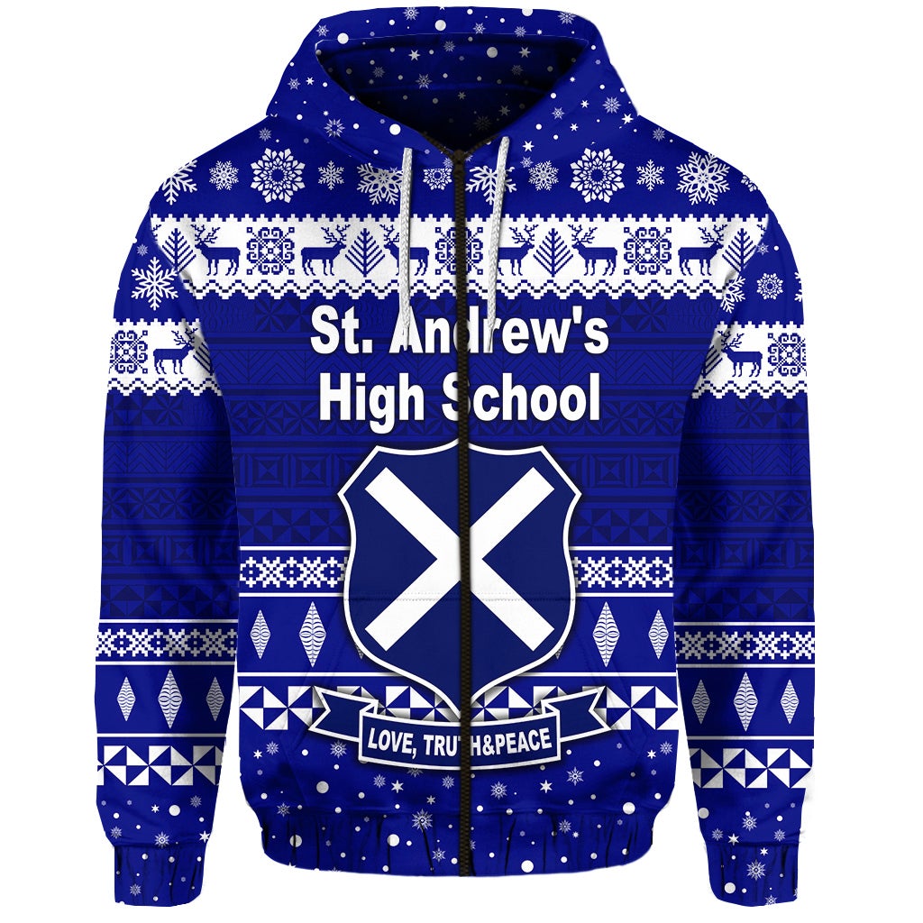 St. andrews High School Christmas Zip Hoodie Simple Style LT8