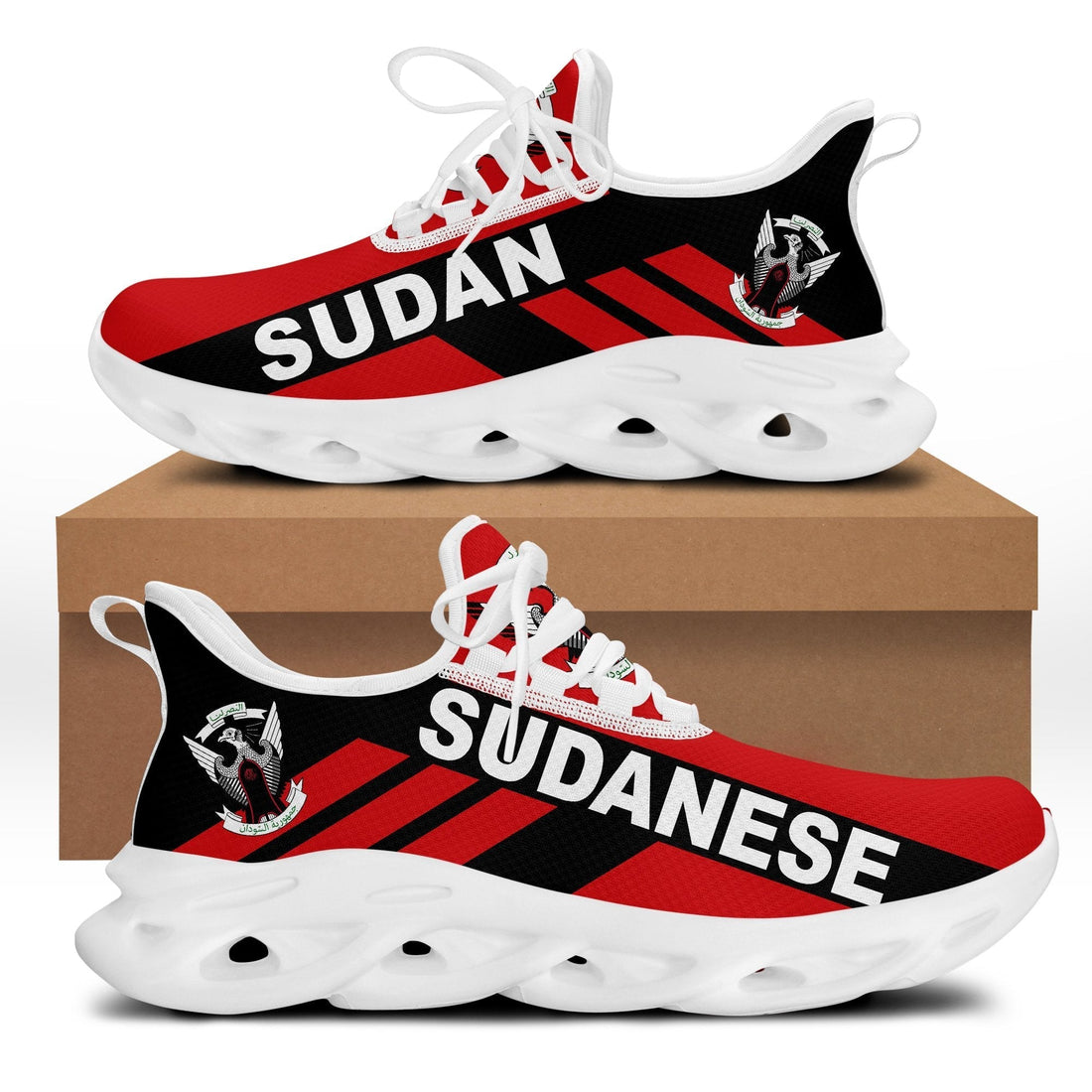 Wonder Print Shop Footwear - Sudan Stripe Style Clunky Sneakers LT10