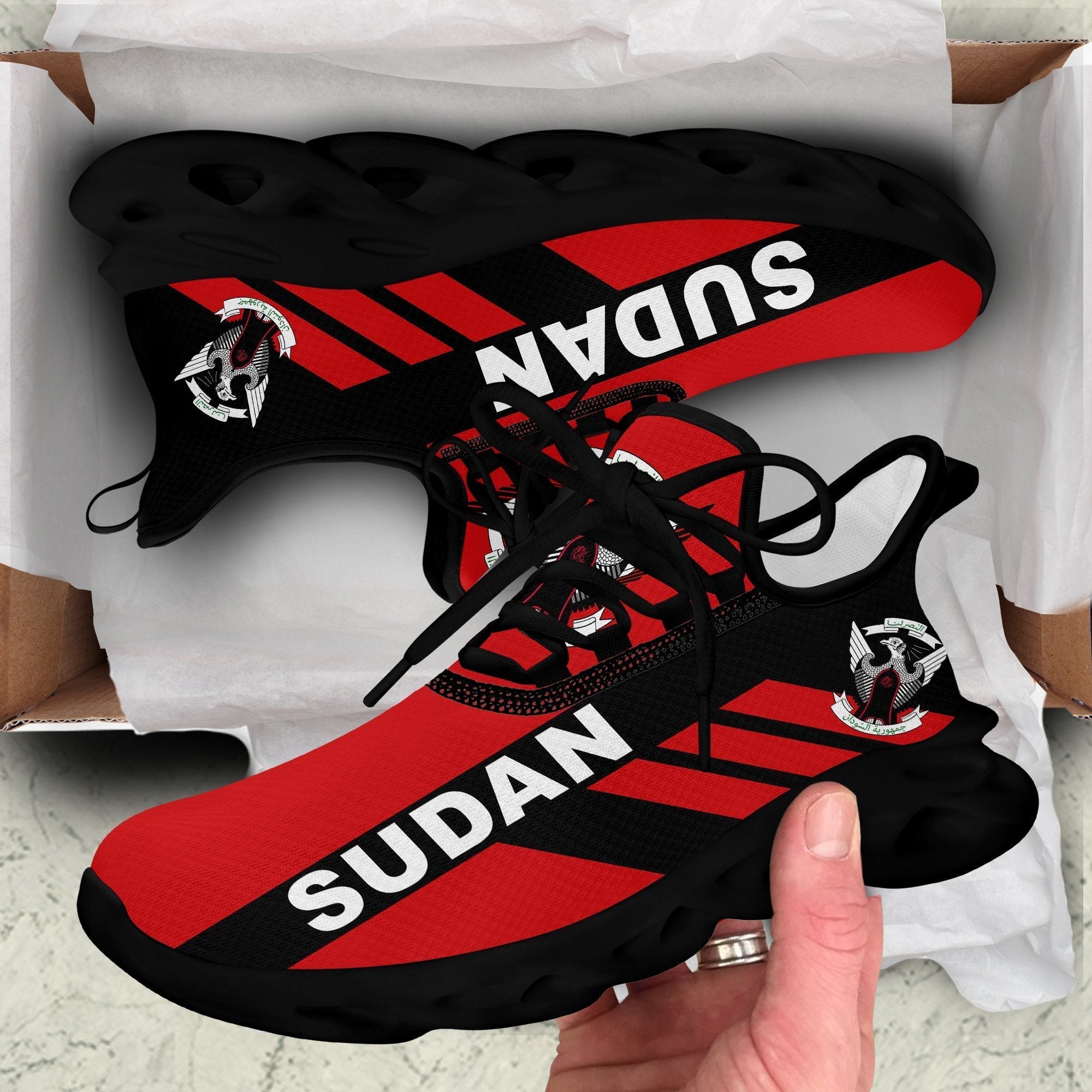 Wonder Print Shop Footwear - Sudan Stripe Style Clunky Sneakers LT10