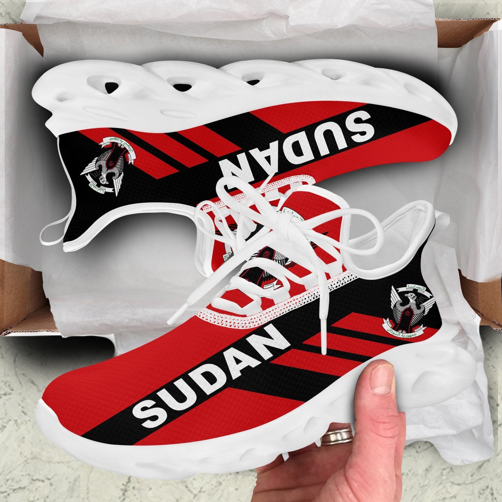 Wonder Print Shop Footwear - Sudan Stripe Style Clunky Sneakers LT10
