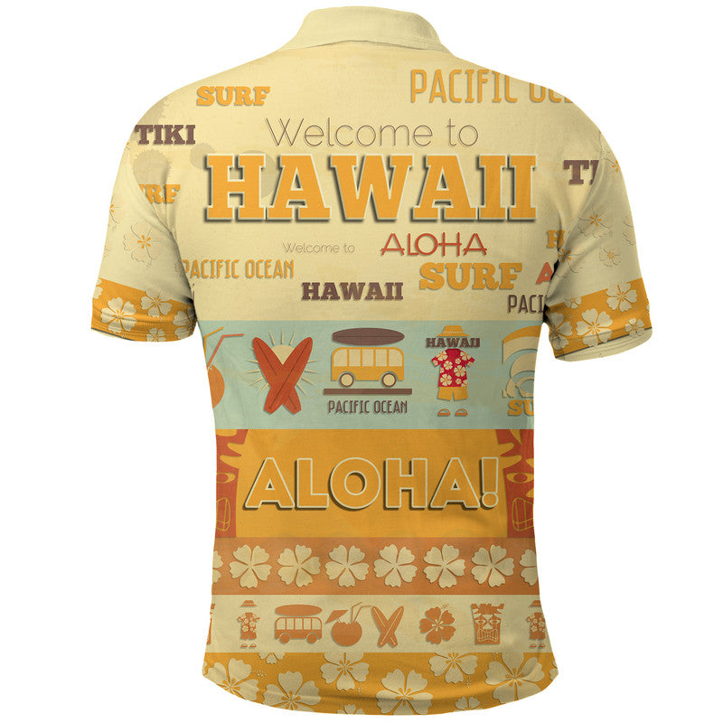 Hawaii Surf Retro Style Polo Shirt LT9