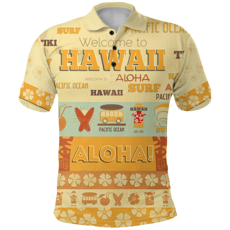 Hawaii Surf Retro Style Polo Shirt LT9