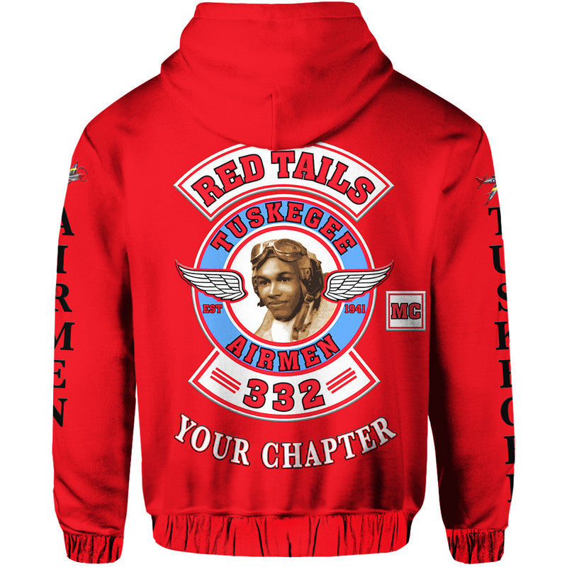 Custom Tuskegee Airmen Motorcycle Club Hoodie TAMC Red Tails Original Style Red LT8