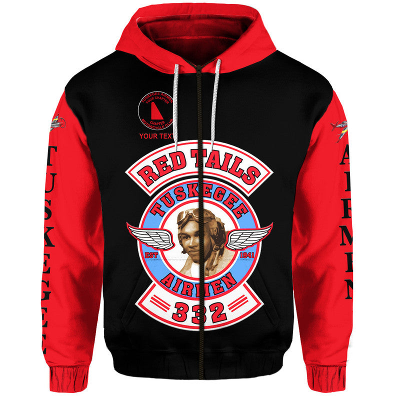 Custom Tuskegee Airmen Motorcycle Club Hoodie TAMC Red Tails Original Style Black Red LT8