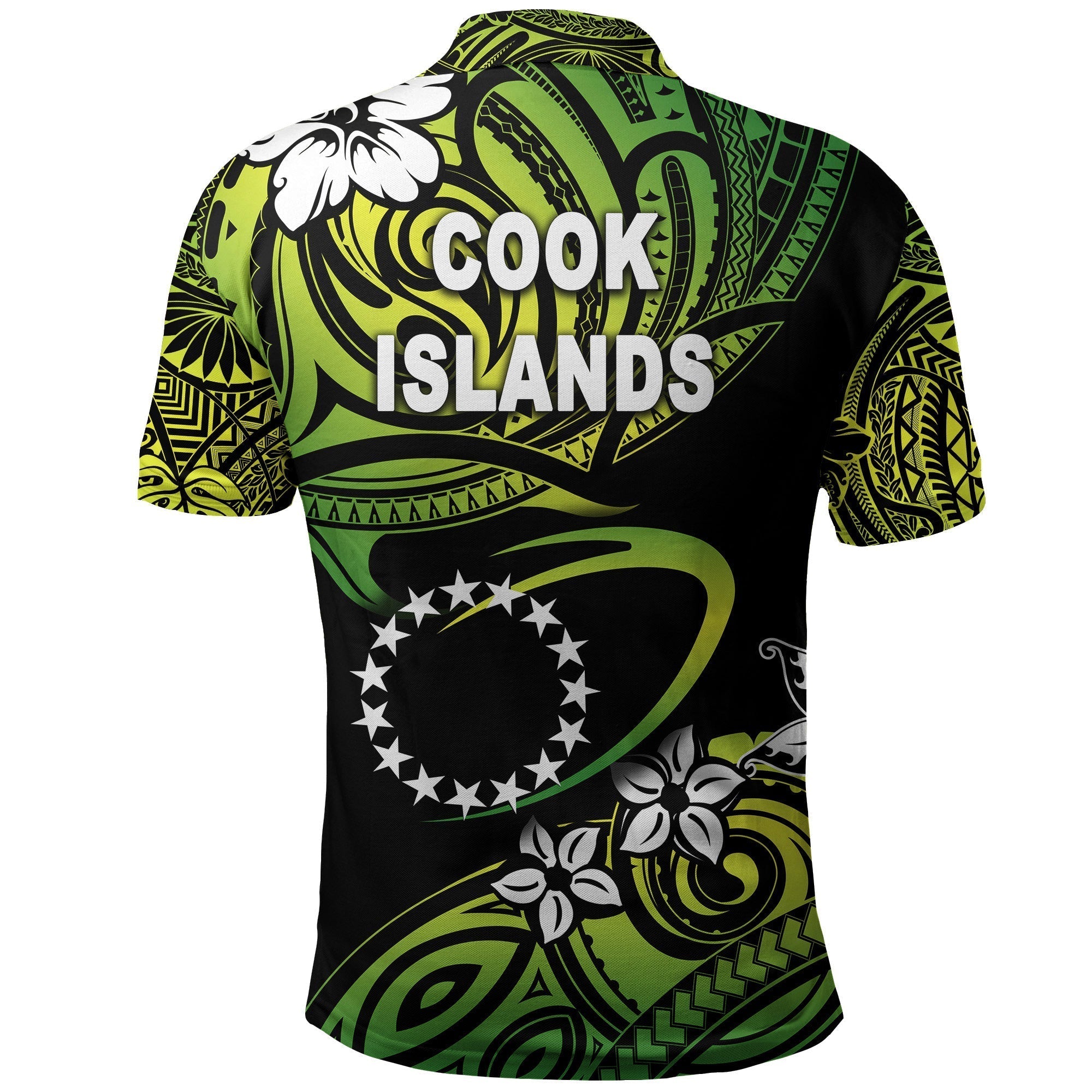 TE INUINU FAMZ Cook Islands Rugby Polo Shirt Unique Vibes Green LT8