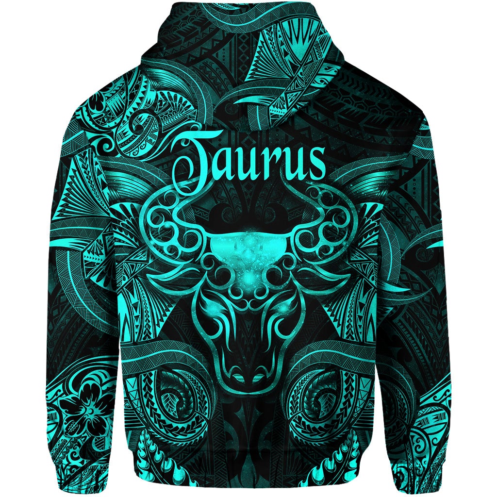 Taurus Zodiac Polynesian Hoodie Unique Style Turquoise LT8