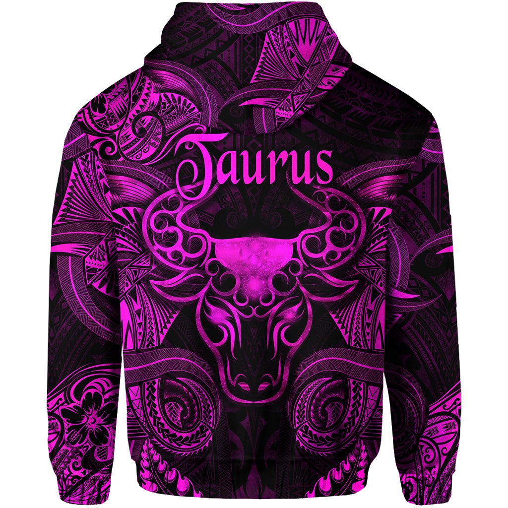 Taurus Zodiac Polynesian Hoodie Unique Style Pink LT8