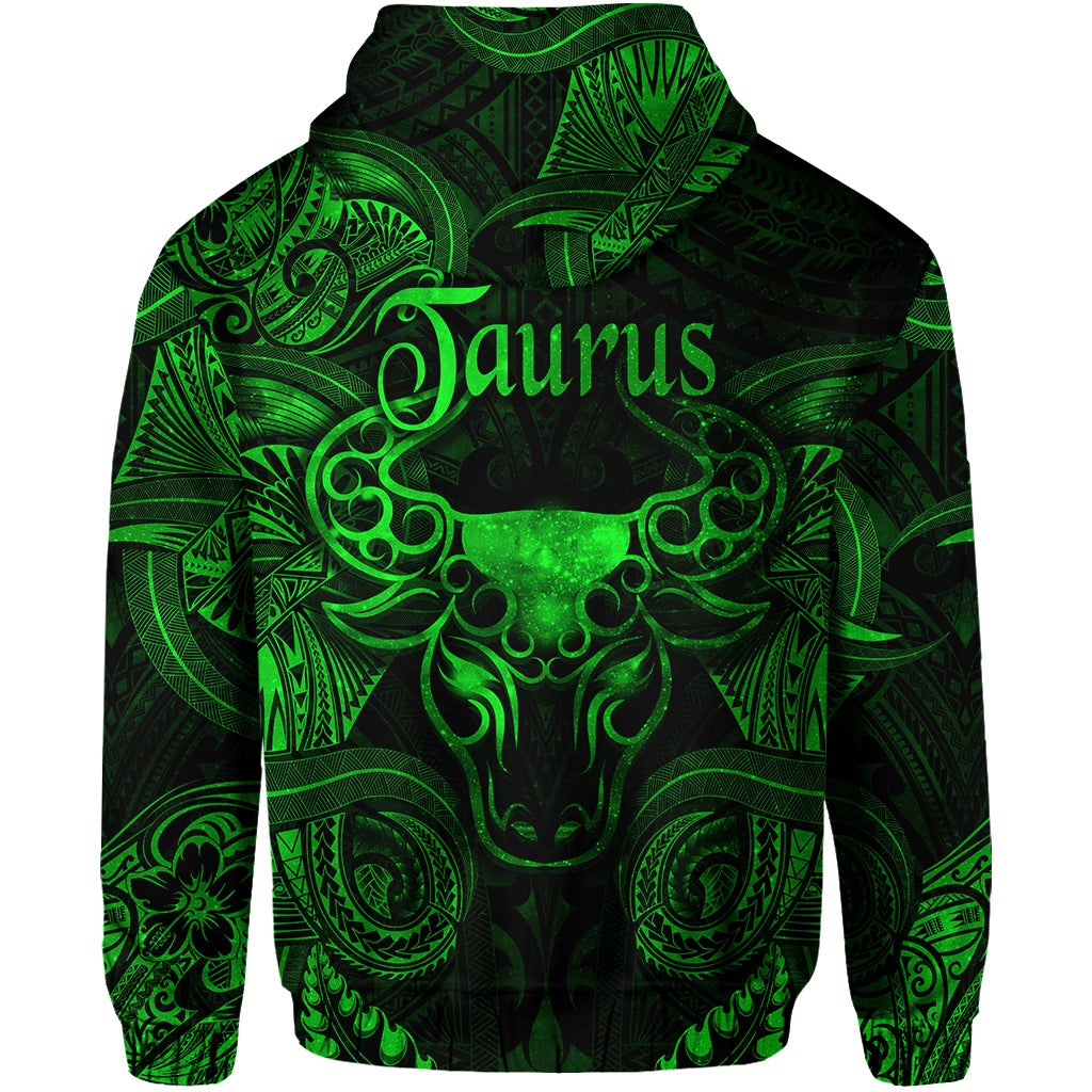 Taurus Zodiac Polynesian Hoodie Unique Style Green LT8