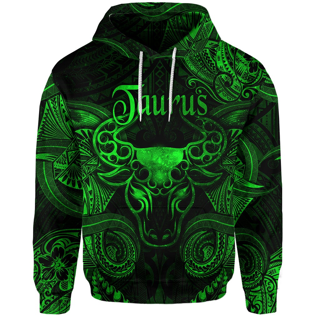 Taurus Zodiac Polynesian Hoodie Unique Style Green LT8