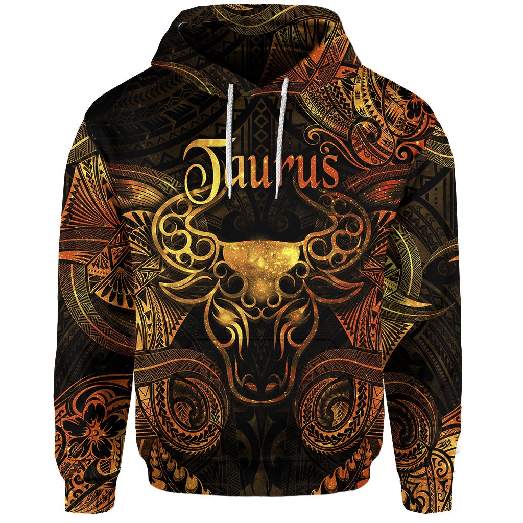 Taurus Zodiac Polynesian Hoodie Unique Style Gold LT8
