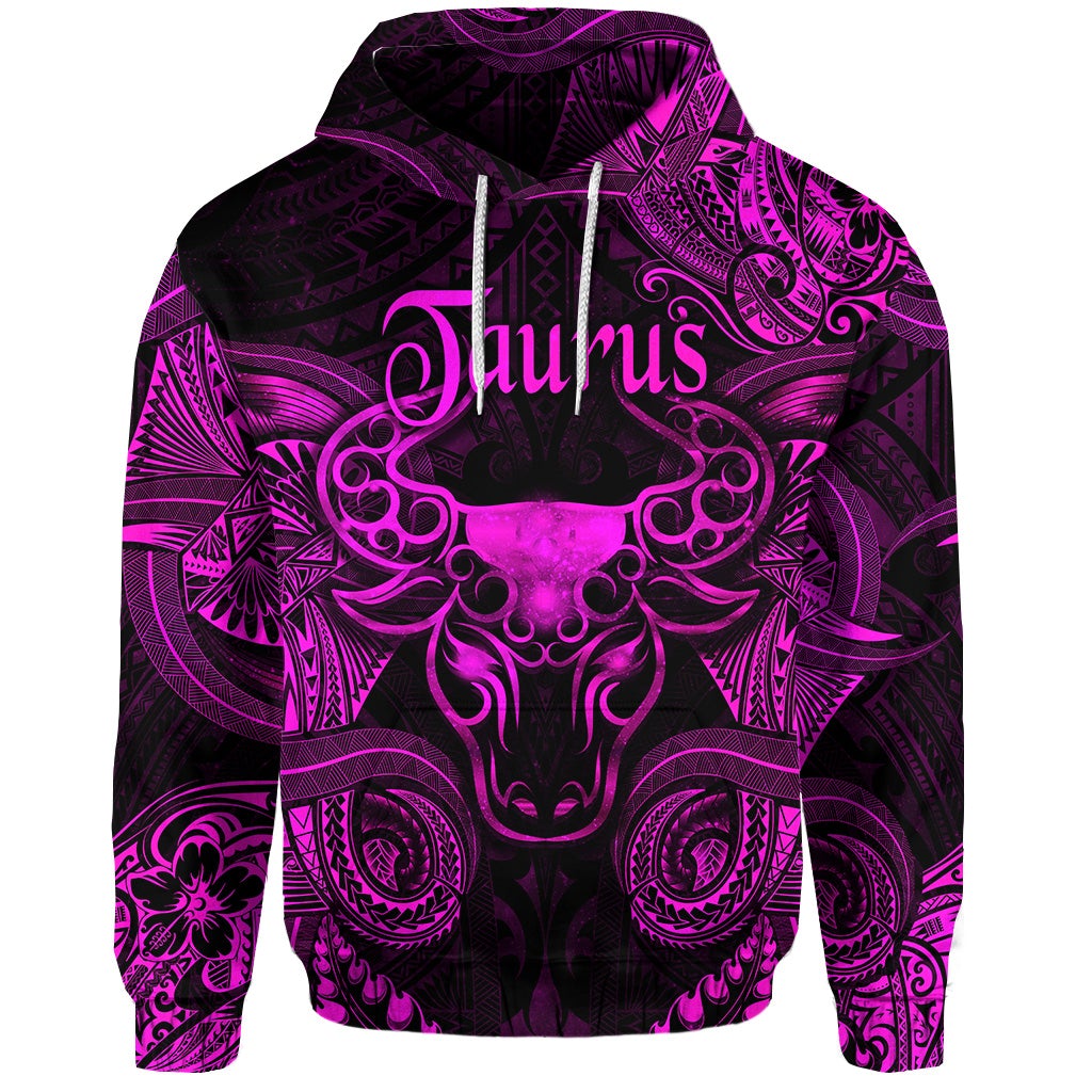 Taurus Zodiac Polynesian Hoodie Unique Style Pink LT8
