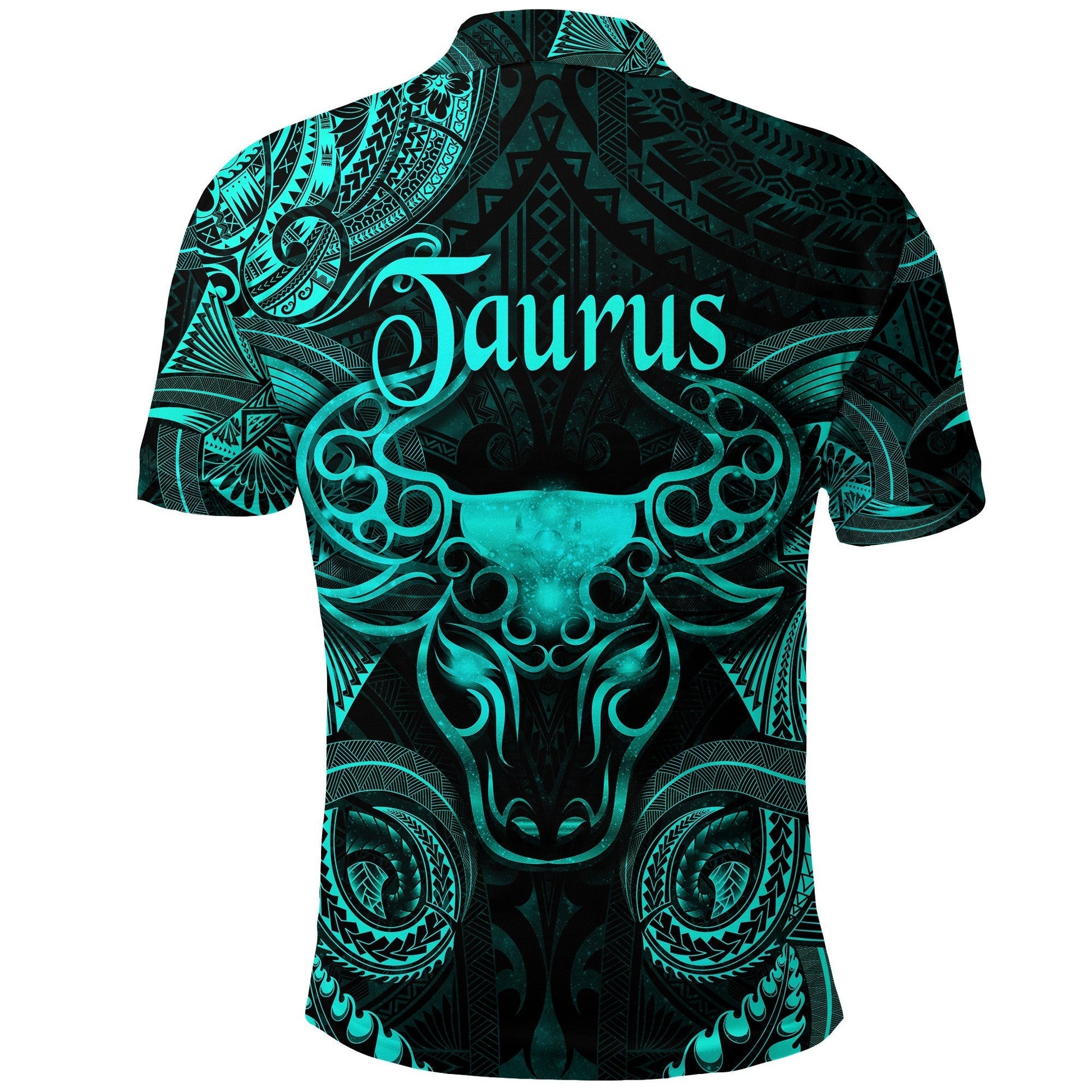 Taurus Zodiac Polynesian Polo Shirt Unique Style Turquoise LT8
