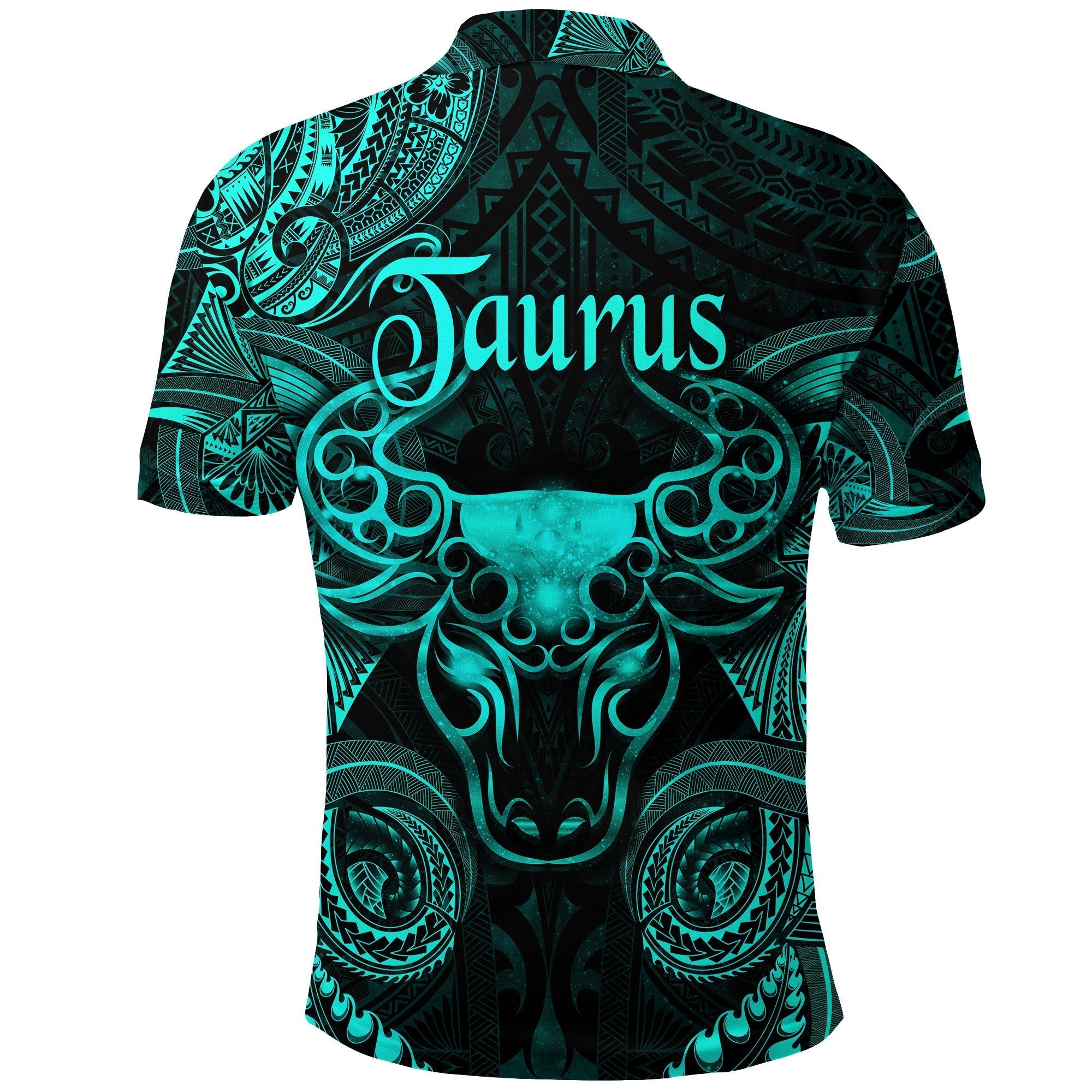 Taurus Zodiac Polynesian Polo Shirt Unique Style Turquoise LT8