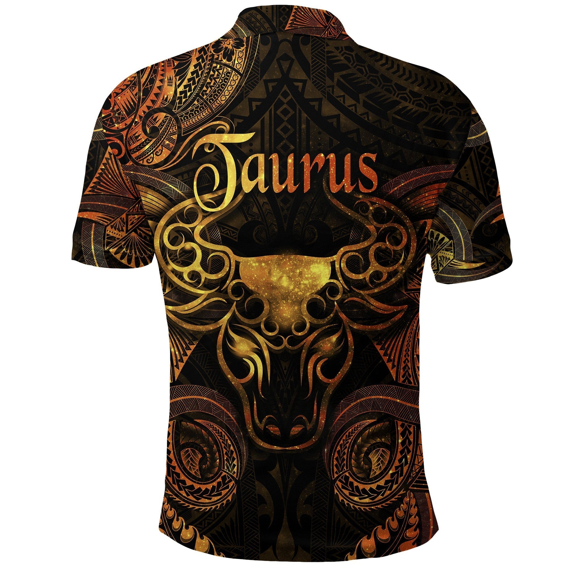 Taurus Zodiac Polynesian Polo Shirt Unique Style Gold LT8