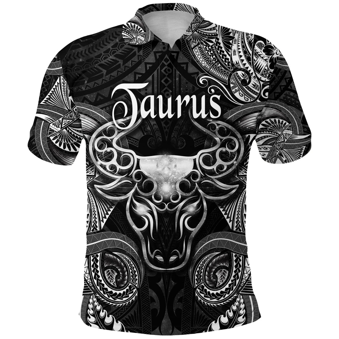 Taurus Zodiac Polynesian Polo Shirt Unique Style Black LT8