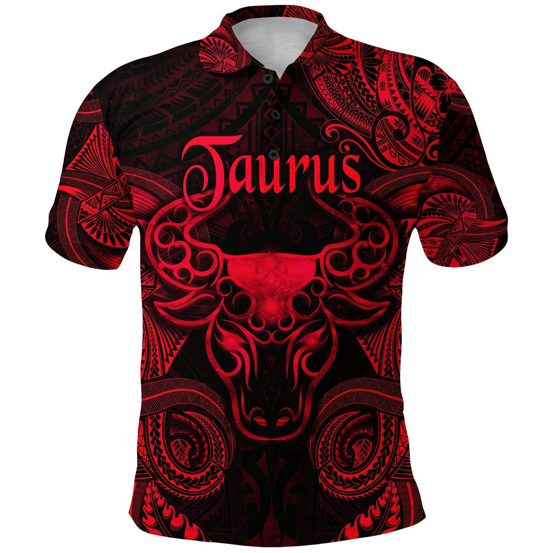 Taurus Zodiac Polynesian Polo Shirt Unique Style Red LT8