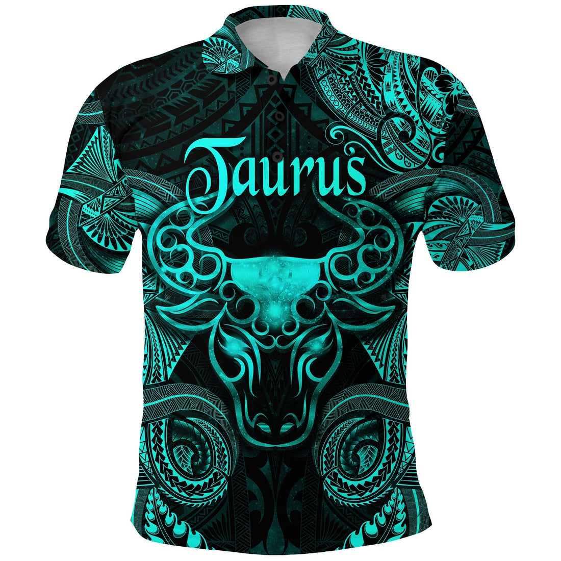 Taurus Zodiac Polynesian Polo Shirt Unique Style Turquoise LT8