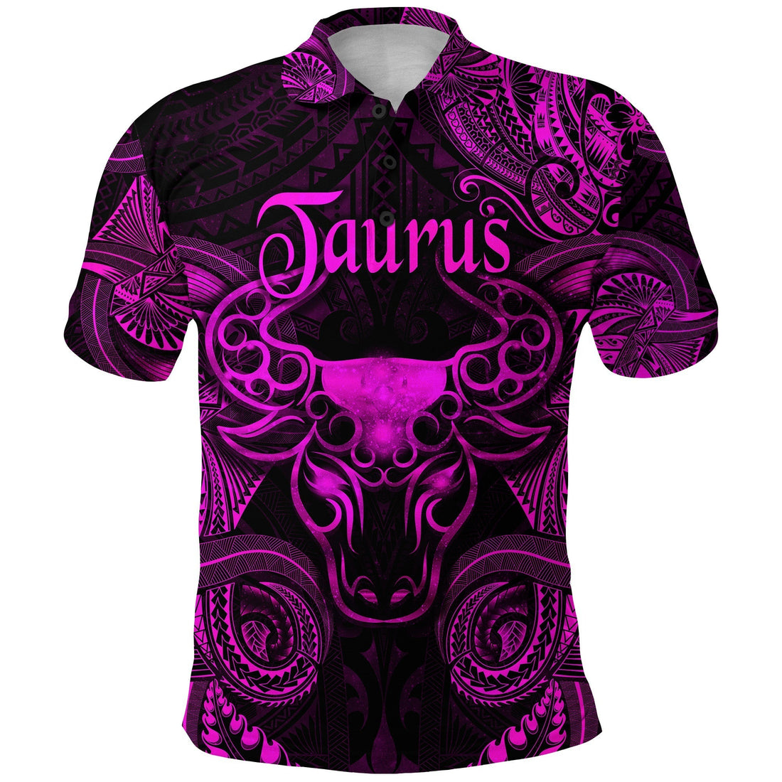 Taurus Zodiac Polynesian Polo Shirt Unique Style Pink LT8