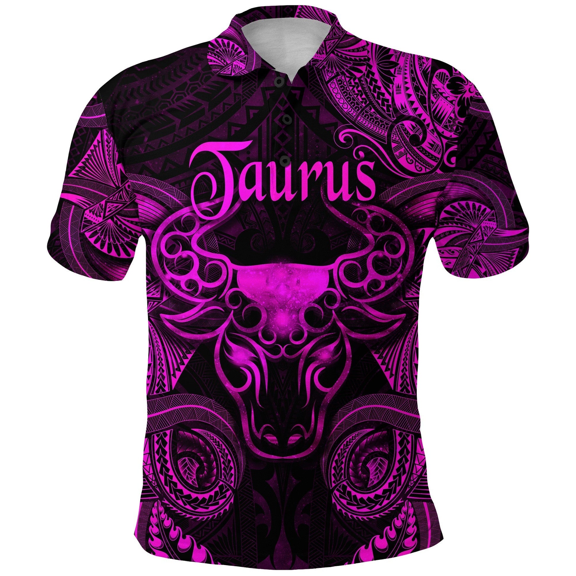 Taurus Zodiac Polynesian Polo Shirt Unique Style Pink LT8