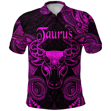 Taurus Zodiac Polynesian Polo Shirt Unique Style Pink LT8
