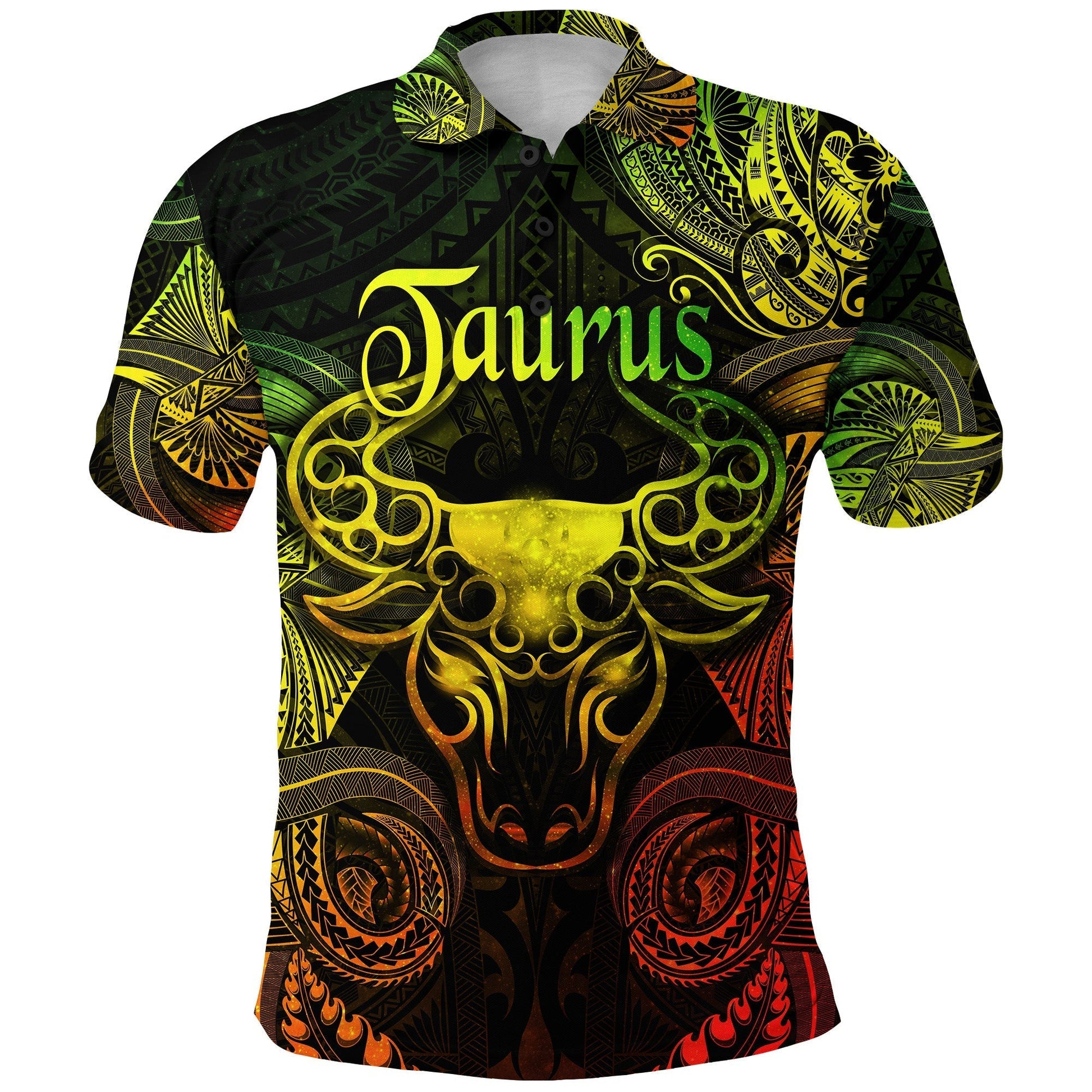 Taurus Zodiac Polynesian Polo Shirt Unique Style Reggae LT8