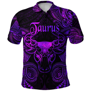 Taurus Zodiac Polynesian Polo Shirt Unique Style Purple LT8