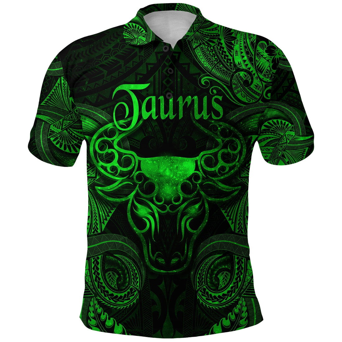 Taurus Zodiac Polynesian Polo Shirt Unique Style Green LT8