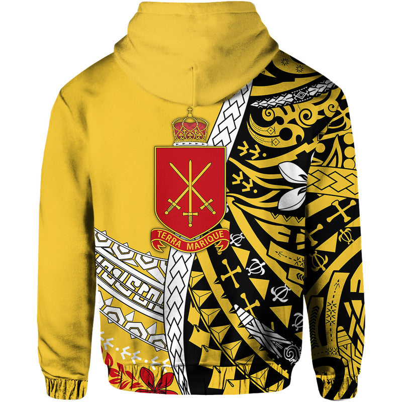 Tonga Terra Marique Hoodie Gold Polynesian Minimalist Style LT9