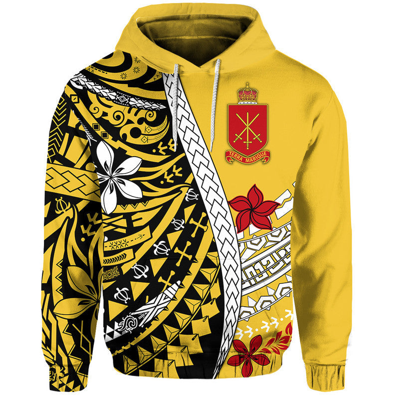 Tonga Terra Marique Hoodie Gold Polynesian Minimalist Style LT9
