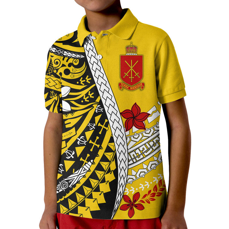 Tonga Terra Marique Polo Shirt Gold Polynesian Minimalist Style LT9