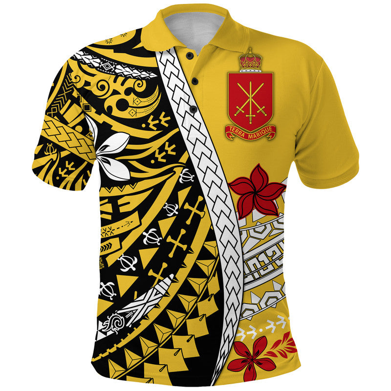 Tonga Terra Marique Polo Shirt Gold Polynesian Minimalist Style LT9