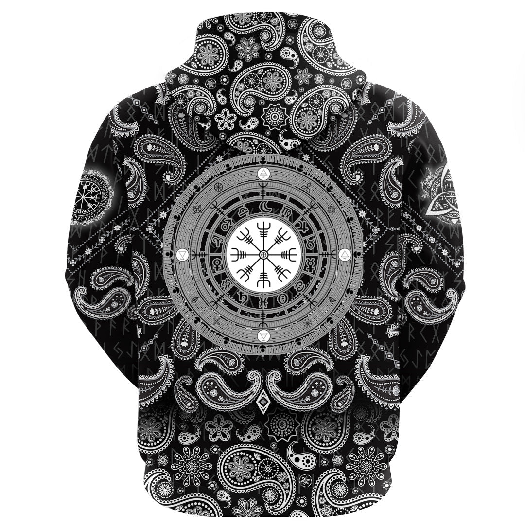 Viking Hoodie The Compass with Bandana Paisley Style RLT12