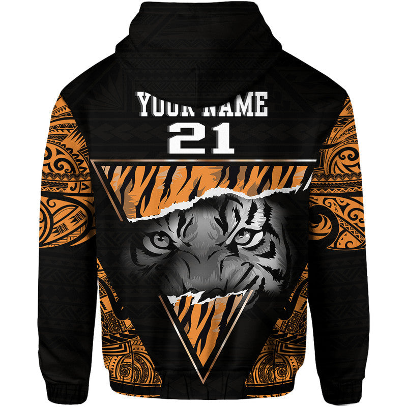 Custom Personalised Papua New Guinea Lae Snax Tigers Hoodie Polynesian Tiger Face LT9