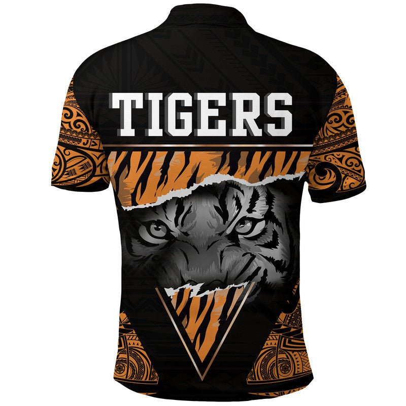 Papua New Guinea Lae Snax Tigers Polo Shirt Polynesian Tiger Face LT9