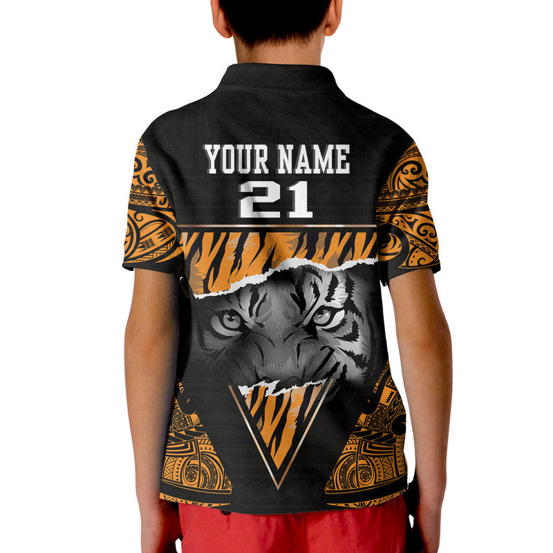 Custom Papua New Guinea Lae Snax Tigers Polo Shirt Polynesian Tiger Face LT9