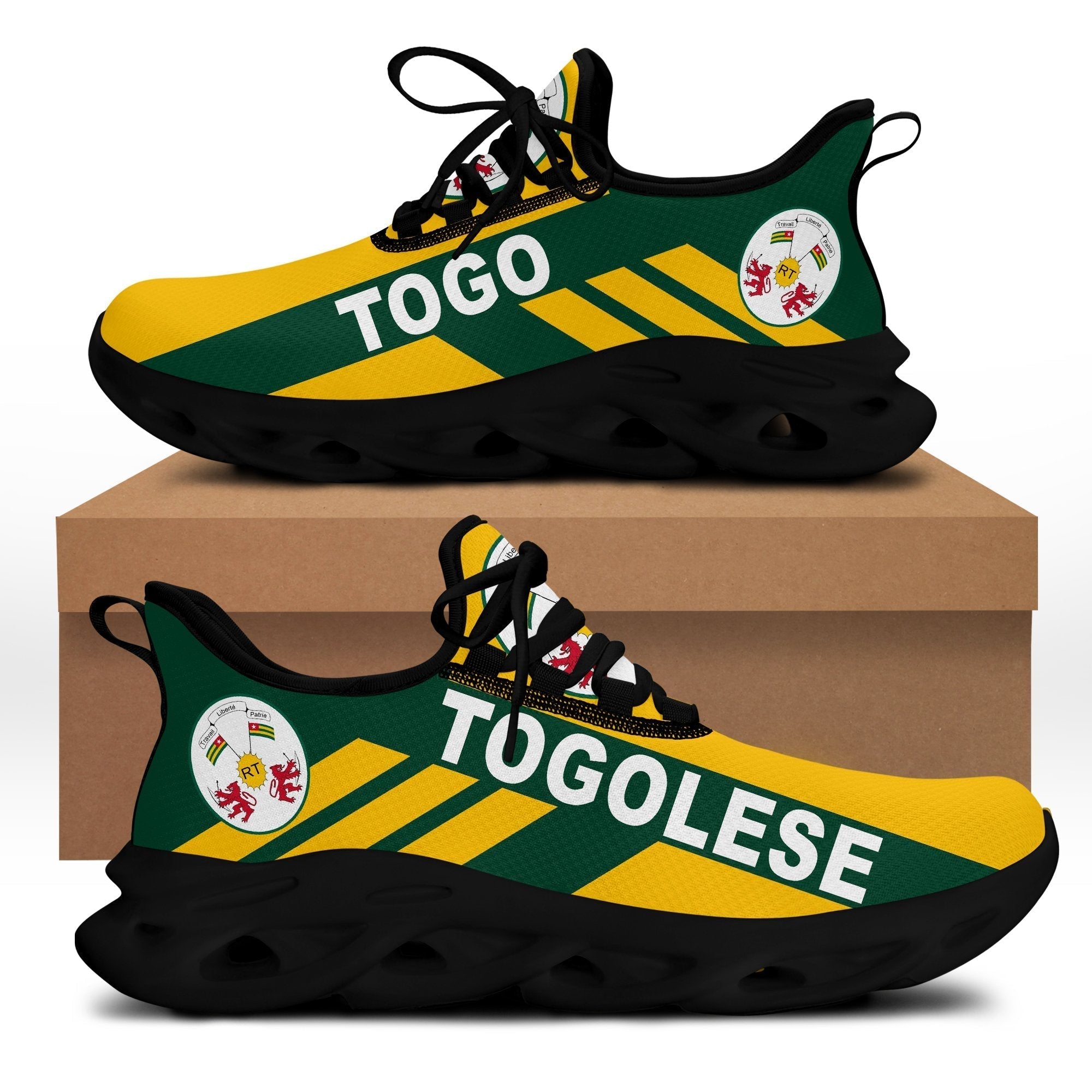 Wonder Print Shop Footwear - Togo Stripe Style Clunky Sneakers LT10