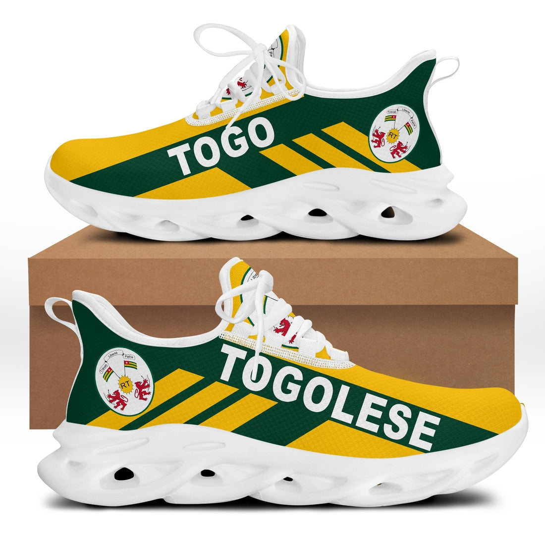 Wonder Print Shop Footwear - Togo Stripe Style Clunky Sneakers LT10