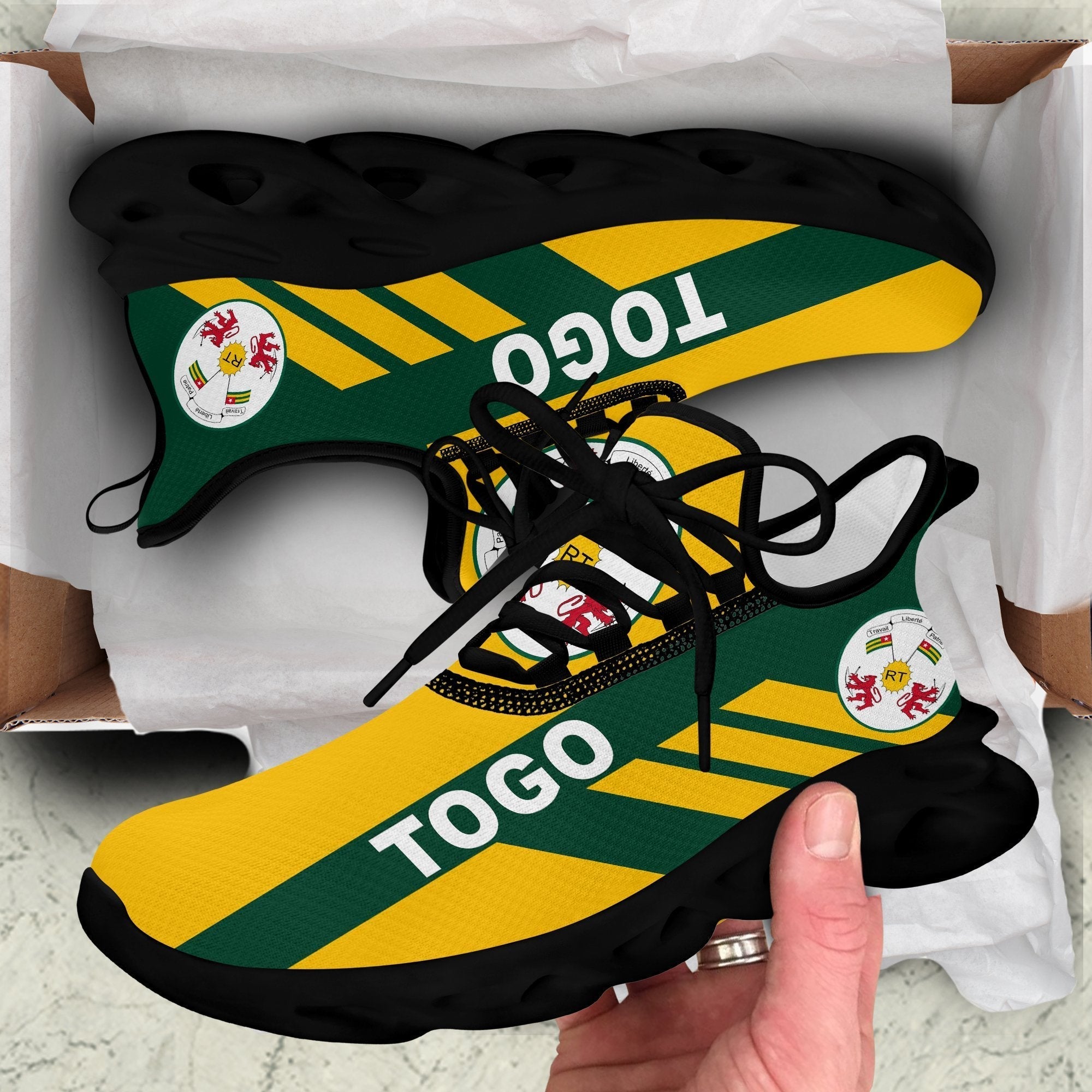 Wonder Print Shop Footwear - Togo Stripe Style Clunky Sneakers LT10