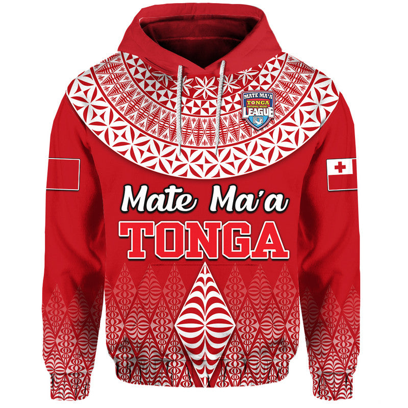Custom Personalised Mate Maa Tonga Rugby Hoodie Tongan Kupesi Ngatu Style LT9