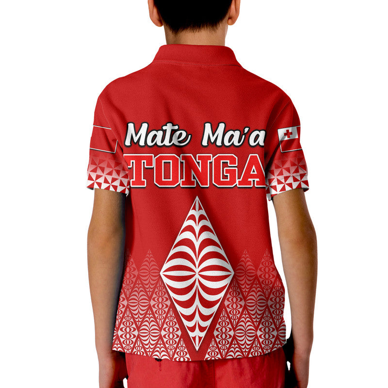 Mate Maa Tonga Rugby Polo Shirt Tongan Kupesi Ngatu Style LT9