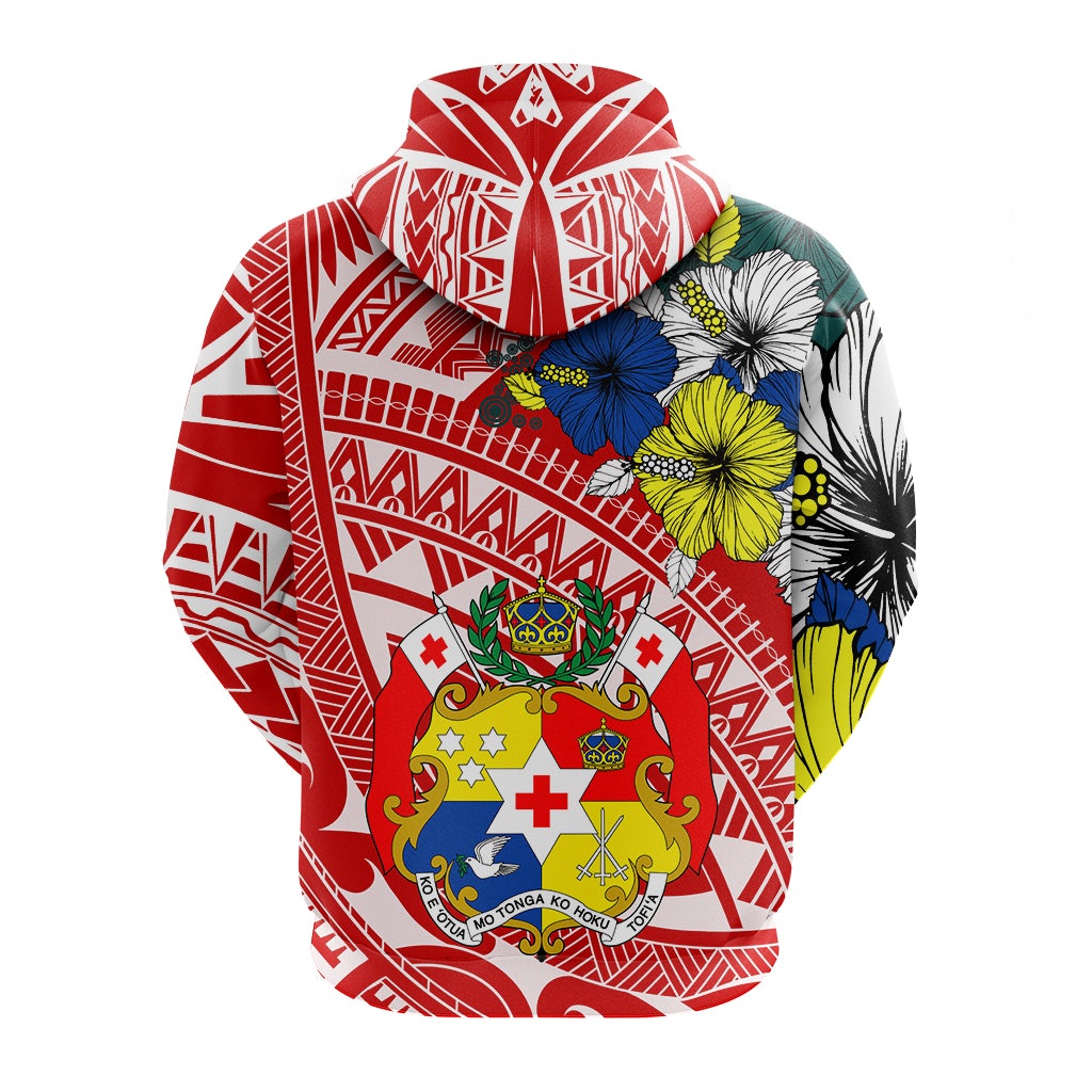 Tonga Zip Up Hoodie Polynesian Pattern Red Color LT7